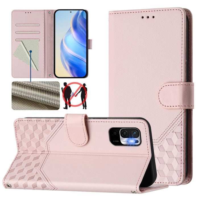 Funda para teléfono de cuero RFID con relieve en forma de panal, For Redmi Note 12 Explorer / 12 Pro+ 5G, For Redmi Note 12 Pro Speed / 12 Pro 5G, For Redmi Note 12 5G Global, For Redmi 12C / 11A, For Redmi 10 5G / Note 11E 5G / Note 11R               ...