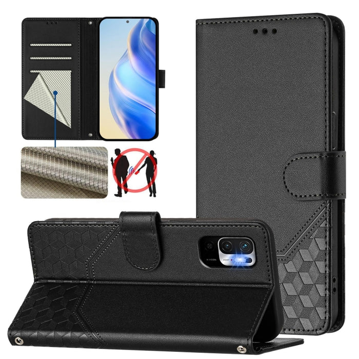 Funda para teléfono de cuero RFID con relieve en forma de panal, For Redmi Note 12 Explorer / 12 Pro+ 5G, For Redmi Note 12 Pro Speed / 12 Pro 5G, For Redmi Note 12 5G Global, For Redmi 12C / 11A, For Redmi 10 5G / Note 11E 5G / Note 11R               ...