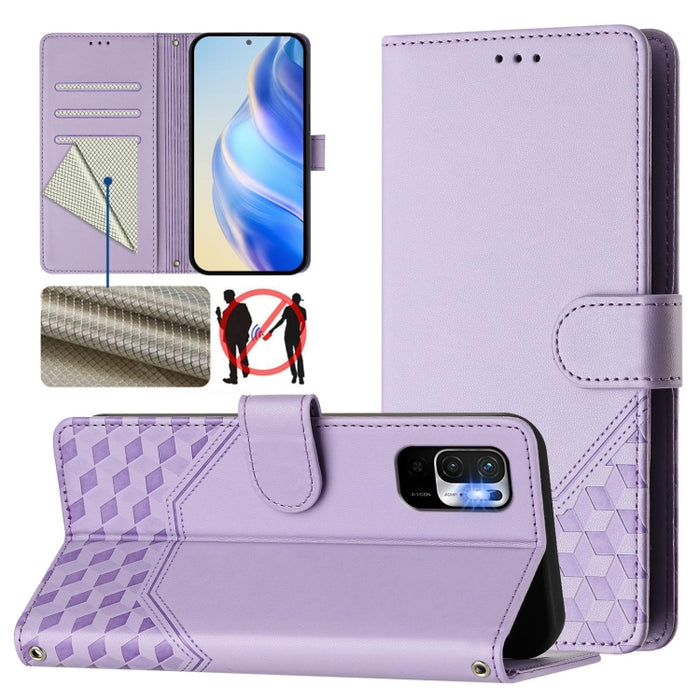 Funda para teléfono de cuero RFID con relieve en forma de panal, For Redmi Note 12 Explorer / 12 Pro+ 5G, For Redmi Note 12 Pro Speed / 12 Pro 5G, For Redmi Note 12 5G Global, For Redmi 12C / 11A, For Redmi 10 5G / Note 11E 5G / Note 11R               ...