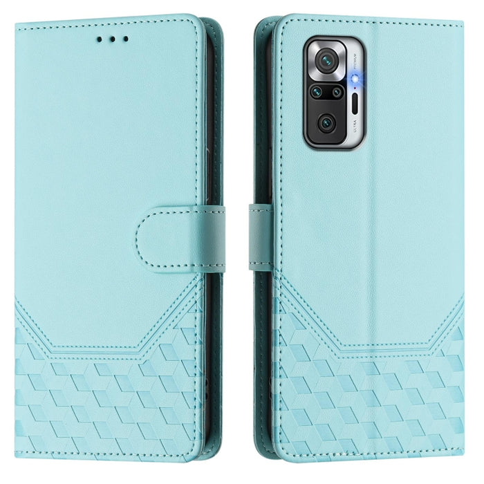 Funda para teléfono de cuero RFID con relieve en forma de panal, For Redmi Note 9T Global