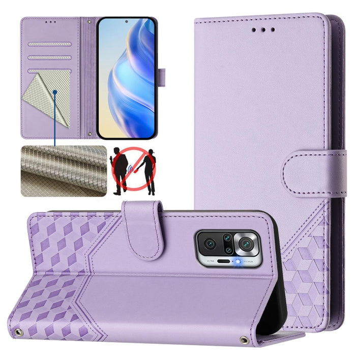 Funda para teléfono de cuero RFID con relieve en forma de panal, For Redmi Note 12 Explorer / 12 Pro+ 5G, For Redmi Note 12 Pro Speed / 12 Pro 5G, For Redmi Note 12 5G Global, For Redmi 12C / 11A, For Redmi 10 5G / Note 11E 5G / Note 11R               ...