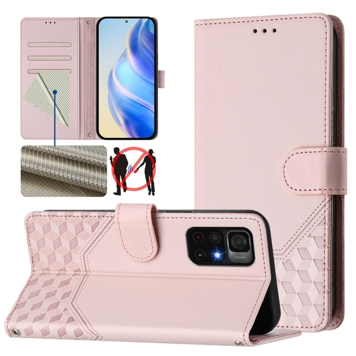 Funda para teléfono de cuero RFID con relieve en forma de panal, For Redmi Note 12 Explorer / 12 Pro+ 5G, For Redmi Note 12 Pro Speed / 12 Pro 5G, For Redmi Note 12 5G Global, For Redmi 12C / 11A, For Redmi 10 5G / Note 11E 5G / Note 11R               ...