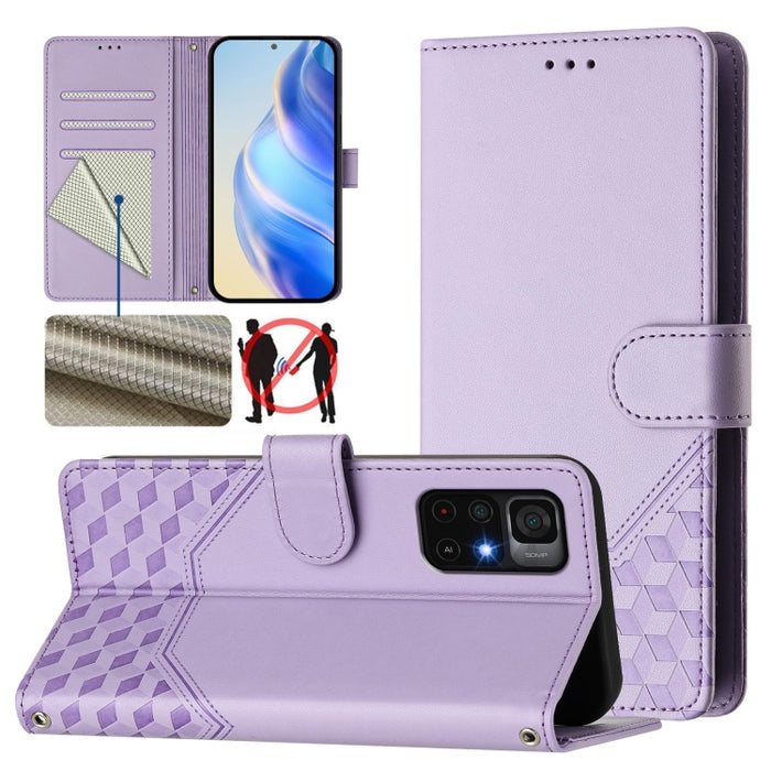 Funda para teléfono de cuero RFID con relieve en forma de panal, For Redmi Note 12 Explorer / 12 Pro+ 5G, For Redmi Note 12 Pro Speed / 12 Pro 5G, For Redmi Note 12 5G Global, For Redmi 12C / 11A, For Redmi 10 5G / Note 11E 5G / Note 11R               ...