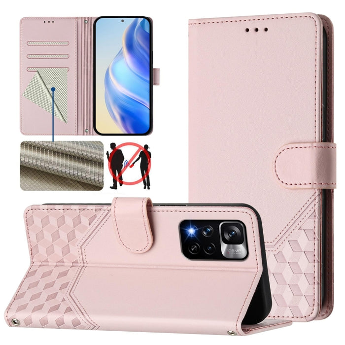 Funda para teléfono de cuero RFID con relieve en forma de panal, For Redmi Note 12 Explorer / 12 Pro+ 5G, For Redmi Note 12 Pro Speed / 12 Pro 5G, For Redmi Note 12 5G Global, For Redmi 12C / 11A, For Redmi 10 5G / Note 11E 5G / Note 11R               ...