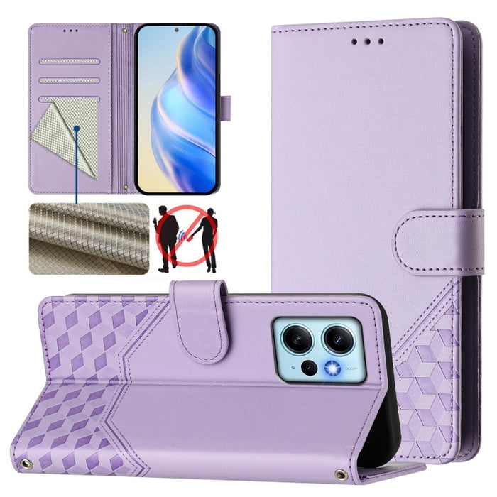 Funda para teléfono de cuero RFID con relieve en forma de panal, For Redmi A3 4G Global / A3X 4G, For Redmi Note 13 Pro 4G Global, For Redmi 13C 4G, For Redmi Note 13 4G Global, For Redmi Note 13 Pro 5G Global, For Redmi Note 13 5G Global              ...