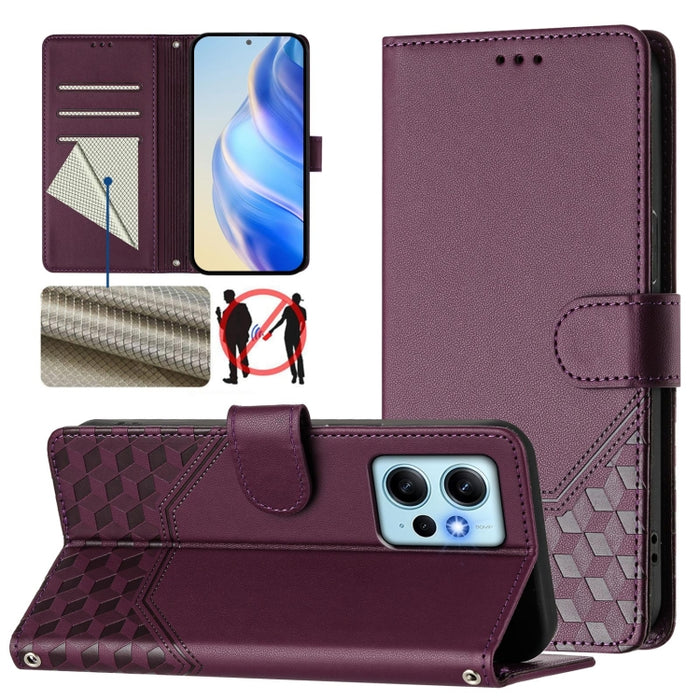 Funda para teléfono de cuero RFID con relieve en forma de panal, For Redmi A3 4G Global / A3X 4G, For Redmi Note 13 Pro 4G Global, For Redmi 13C 4G, For Redmi Note 13 4G Global, For Redmi Note 13 Pro 5G Global, For Redmi Note 13 5G Global              ...