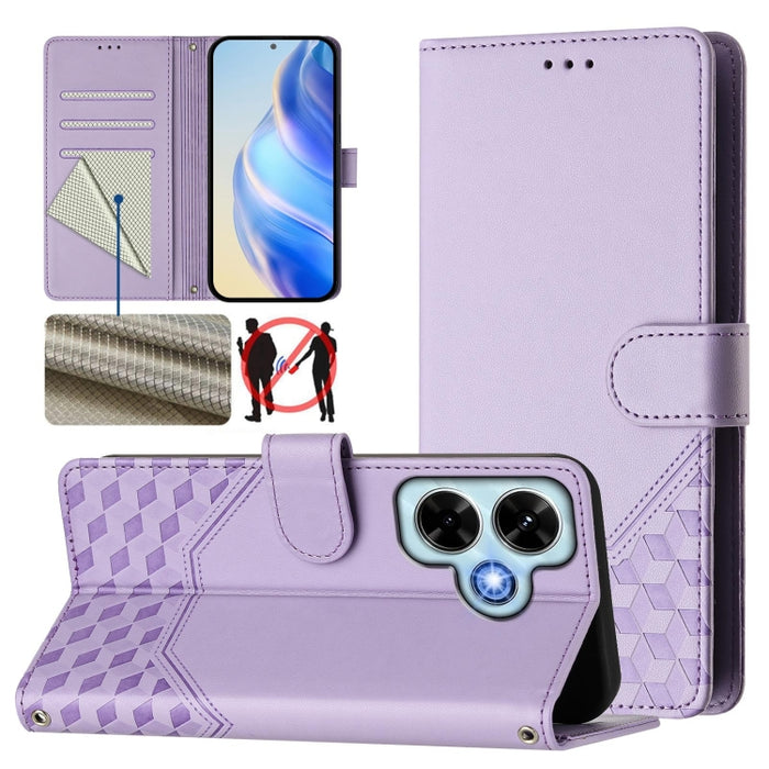 Funda para teléfono de cuero RFID con relieve en forma de panal, For Redmi A3 4G Global / A3X 4G, For Redmi Note 13 Pro 4G Global, For Redmi 13C 4G, For Redmi Note 13 4G Global, For Redmi Note 13 Pro 5G Global, For Redmi Note 13 5G Global              ...