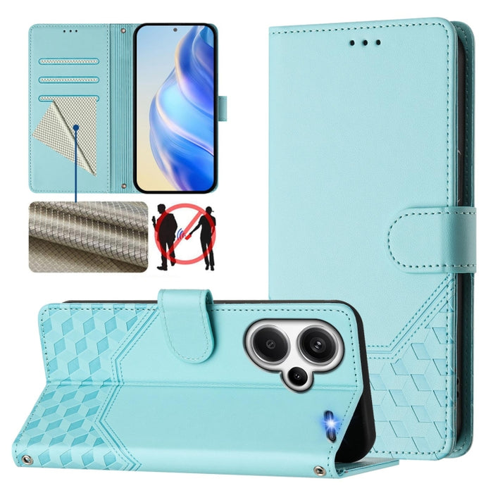 Funda para teléfono de cuero RFID con relieve en forma de panal, For Redmi A3 4G Global / A3X 4G, For Redmi Note 13 Pro 4G Global, For Redmi 13C 4G, For Redmi Note 13 4G Global, For Redmi Note 13 Pro 5G Global, For Redmi Note 13 5G Global              ...