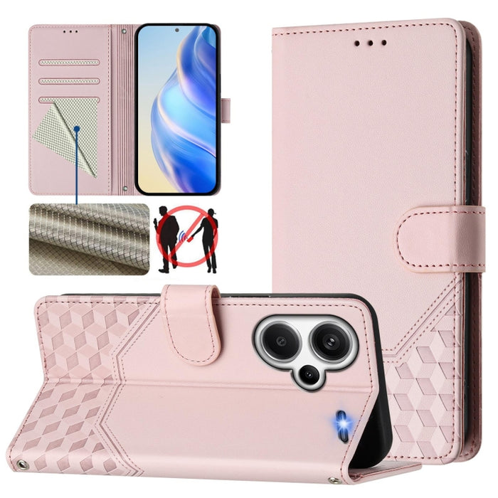 Funda para teléfono de cuero RFID con relieve en forma de panal, For Redmi A3 4G Global / A3X 4G, For Redmi Note 13 Pro 4G Global, For Redmi 13C 4G, For Redmi Note 13 4G Global, For Redmi Note 13 Pro 5G Global, For Redmi Note 13 5G Global              ...