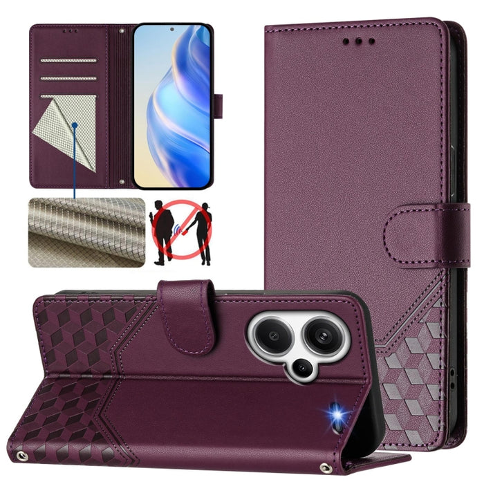 Funda para teléfono de cuero RFID con relieve en forma de panal, For Redmi A3 4G Global / A3X 4G, For Redmi Note 13 Pro 4G Global, For Redmi 13C 4G, For Redmi Note 13 4G Global, For Redmi Note 13 Pro 5G Global, For Redmi Note 13 5G Global              ...
