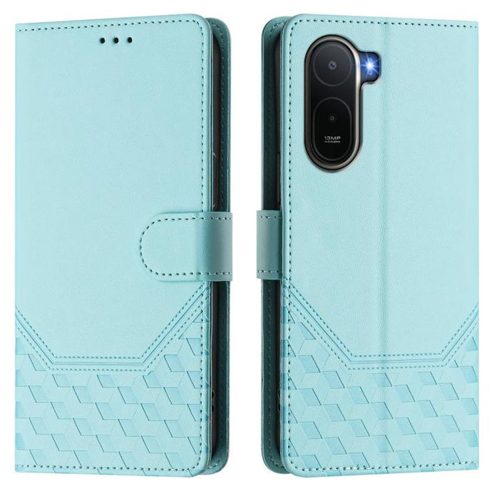 Funda para teléfono de cuero RFID con relieve en forma de panal, For Redmi A7 Pro 171mm / Poco C85x 5G, For Redmi 15a 5G, For Redmi Turbo 5 Max / Poco X8 Pro Max, For Redmi Turbo 5 5G Global / Poco X8 Pro 5G                                             ...