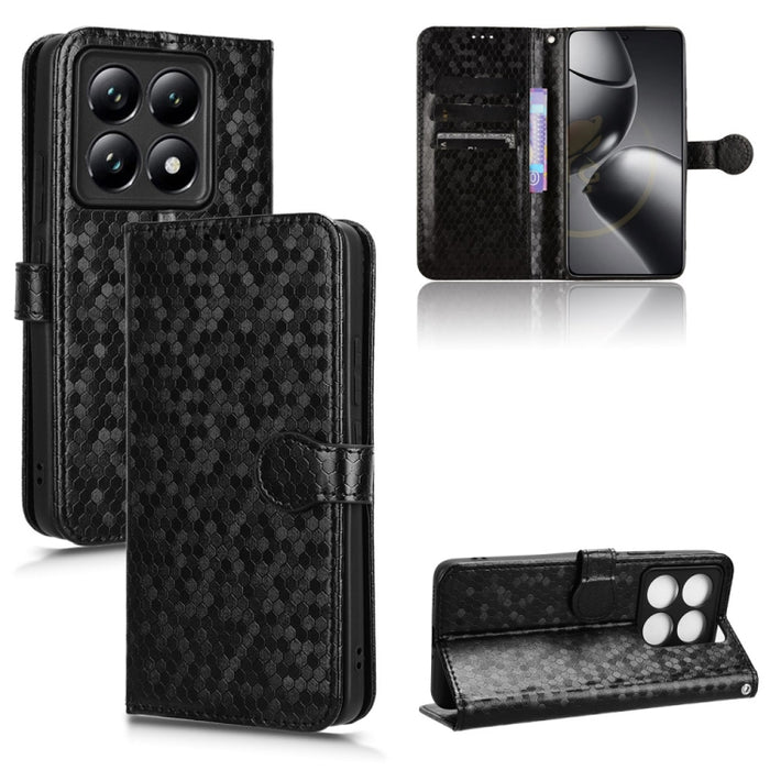 Funda de cuero para teléfono con textura de puntos en forma de panal, For Xiaomi 17 Max 5G, For Xiaomi 17T Pro 5G, For Xiaomi 17T 5G, For Xiaomi 17 Ultra, For Xiaomi Poco M7 4G 171mm, For Xiaomi Civi 5 Pro 5G, For Xiaomi Poco F7 Pro 5G / F7 Ultra      ...