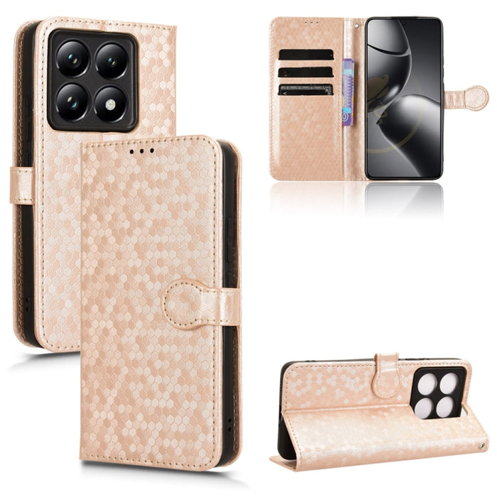 Funda de cuero para teléfono con textura de puntos en forma de panal, For Xiaomi 17 Max 5G, For Xiaomi 17T Pro 5G, For Xiaomi 17T 5G, For Xiaomi 17 Ultra, For Xiaomi Poco M7 4G 171mm, For Xiaomi Civi 5 Pro 5G, For Xiaomi Poco F7 Pro 5G / F7 Ultra      ...