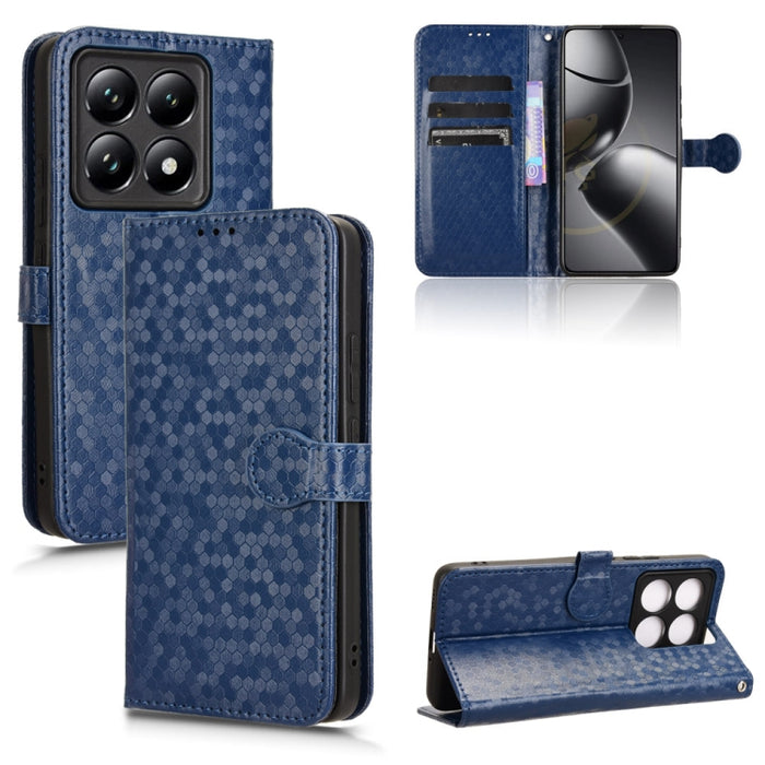 Funda de cuero para teléfono con textura de puntos en forma de panal, For Xiaomi 17 Max 5G, For Xiaomi 17T Pro 5G, For Xiaomi 17T 5G, For Xiaomi 17 Ultra, For Xiaomi Poco M7 4G 171mm, For Xiaomi Civi 5 Pro 5G, For Xiaomi Poco F7 Pro 5G / F7 Ultra      ...