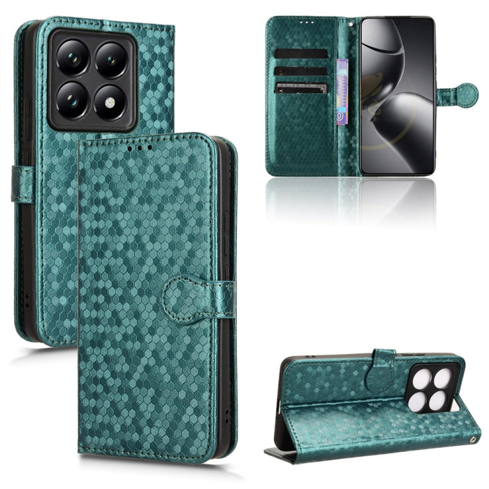 Funda de cuero para teléfono con textura de puntos en forma de panal, For Xiaomi 17 Max 5G, For Xiaomi 17T Pro 5G, For Xiaomi 17T 5G, For Xiaomi 17 Ultra, For Xiaomi Poco M7 4G 171mm, For Xiaomi Civi 5 Pro 5G, For Xiaomi Poco F7 Pro 5G / F7 Ultra      ...