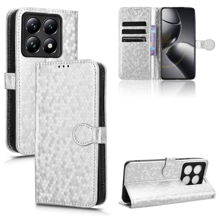 Funda de cuero para teléfono con textura de puntos en forma de panal, For Xiaomi 17 Max 5G, For Xiaomi 17T Pro 5G, For Xiaomi 17T 5G, For Xiaomi 17 Ultra, For Xiaomi Poco M7 4G 171mm, For Xiaomi Civi 5 Pro 5G, For Xiaomi Poco F7 Pro 5G / F7 Ultra      ...