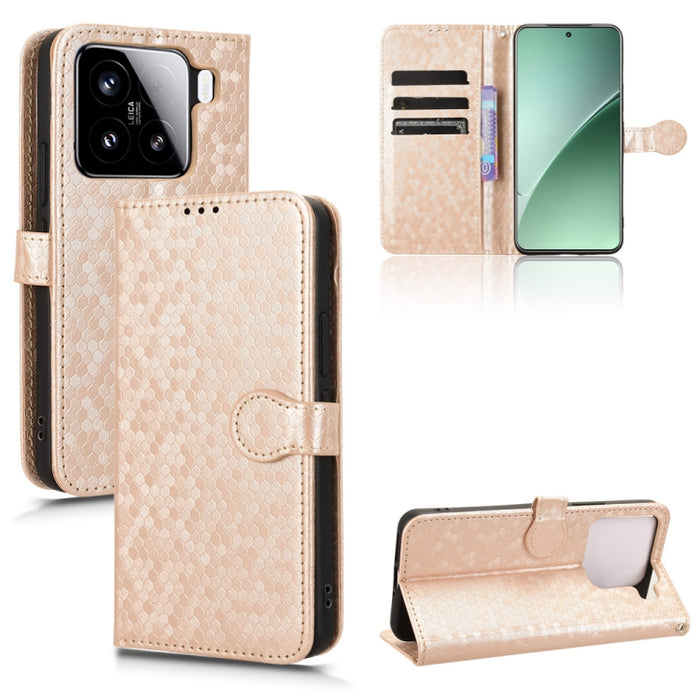 Funda de cuero para teléfono con textura de puntos en forma de panal, For Xiaomi 17 Max 5G, For Xiaomi 17T Pro 5G, For Xiaomi 17T 5G, For Xiaomi 17 Ultra, For Xiaomi Poco M7 4G 171mm, For Xiaomi Civi 5 Pro 5G, For Xiaomi Poco F7 Pro 5G / F7 Ultra      ...