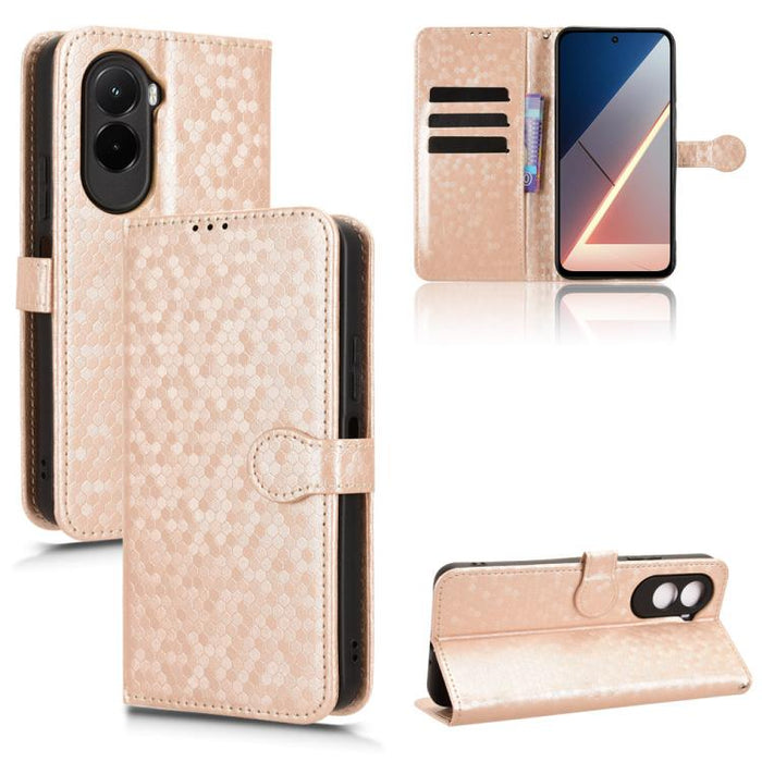 Funda de cuero para teléfono con textura de puntos en forma de panal, For Xiaomi 17 Max 5G, For Xiaomi 17T Pro 5G, For Xiaomi 17T 5G, For Xiaomi 17 Ultra, For Xiaomi Poco M7 4G 171mm, For Xiaomi Civi 5 Pro 5G, For Xiaomi Poco F7 Pro 5G / F7 Ultra      ...