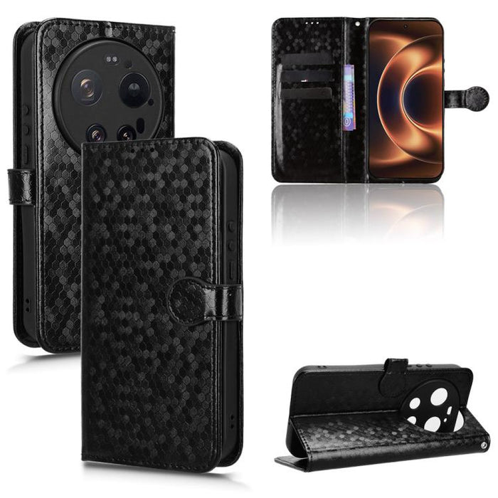 Funda de cuero para teléfono con textura de puntos en forma de panal, For Xiaomi 17 Max 5G, For Xiaomi 17T Pro 5G, For Xiaomi 17T 5G, For Xiaomi 17 Ultra, For Xiaomi Poco M7 4G 171mm, For Xiaomi Civi 5 Pro 5G, For Xiaomi Poco F7 Pro 5G / F7 Ultra      ...