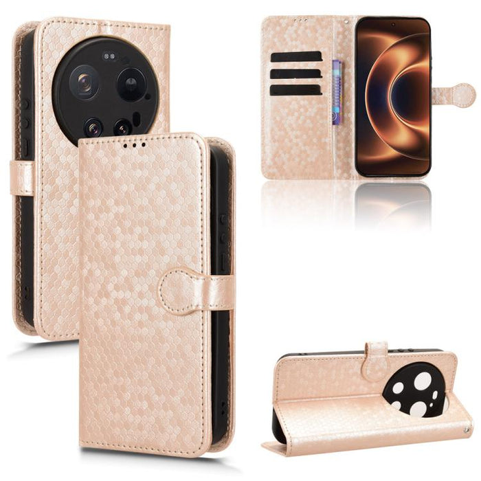 Funda de cuero para teléfono con textura de puntos en forma de panal, For Xiaomi 17 Max 5G, For Xiaomi 17T Pro 5G, For Xiaomi 17T 5G, For Xiaomi 17 Ultra, For Xiaomi Poco M7 4G 171mm, For Xiaomi Civi 5 Pro 5G, For Xiaomi Poco F7 Pro 5G / F7 Ultra      ...