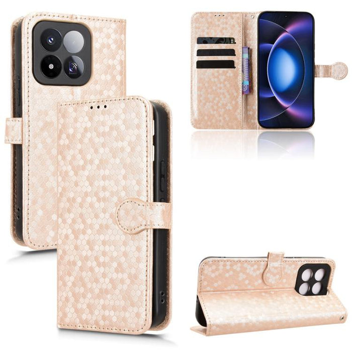 Funda de cuero para teléfono con textura de puntos en forma de panal, For Xiaomi 17 Max 5G, For Xiaomi 17T Pro 5G, For Xiaomi 17T 5G, For Xiaomi 17 Ultra, For Xiaomi Poco M7 4G 171mm, For Xiaomi Civi 5 Pro 5G, For Xiaomi Poco F7 Pro 5G / F7 Ultra      ...