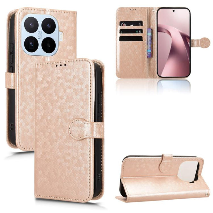 Funda de cuero para teléfono con textura de puntos en forma de panal, For Xiaomi 17 Max 5G, For Xiaomi 17T Pro 5G, For Xiaomi 17T 5G, For Xiaomi 17 Ultra, For Xiaomi Poco M7 4G 171mm, For Xiaomi Civi 5 Pro 5G, For Xiaomi Poco F7 Pro 5G / F7 Ultra      ...