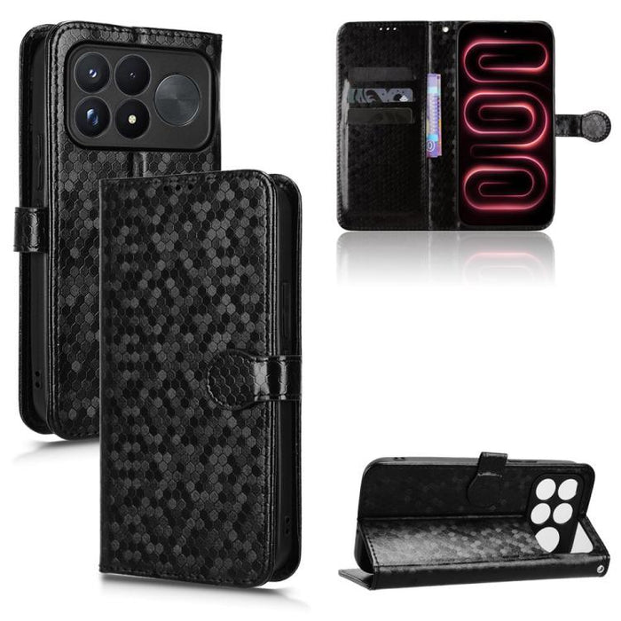Funda de cuero para teléfono con textura de puntos en forma de panal, For Xiaomi 17 Max 5G, For Xiaomi 17T Pro 5G, For Xiaomi 17T 5G, For Xiaomi 17 Ultra, For Xiaomi Poco M7 4G 171mm, For Xiaomi Civi 5 Pro 5G, For Xiaomi Poco F7 Pro 5G / F7 Ultra      ...