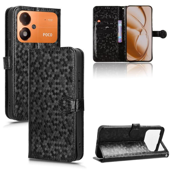 Funda de cuero para teléfono con textura de puntos en forma de panal, For Xiaomi 17 Max 5G, For Xiaomi 17T Pro 5G, For Xiaomi 17T 5G, For Xiaomi 17 Ultra, For Xiaomi Poco M7 4G 171mm, For Xiaomi Civi 5 Pro 5G, For Xiaomi Poco F7 Pro 5G / F7 Ultra      ...