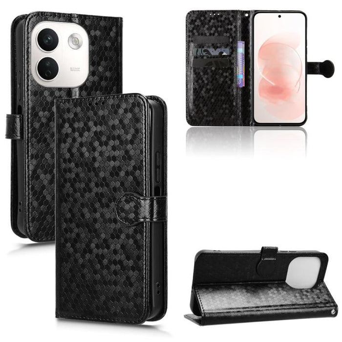 Funda de cuero para teléfono con textura de puntos en forma de panal, For Xiaomi 17 Max 5G, For Xiaomi 17T Pro 5G, For Xiaomi 17T 5G, For Xiaomi 17 Ultra, For Xiaomi Poco M7 4G 171mm, For Xiaomi Civi 5 Pro 5G, For Xiaomi Poco F7 Pro 5G / F7 Ultra      ...