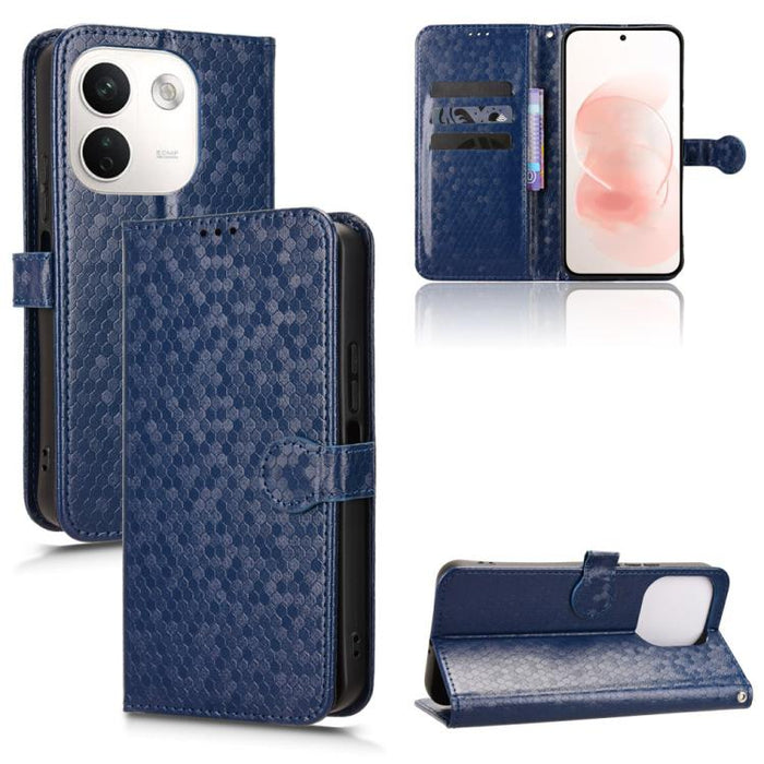 Funda de cuero para teléfono con textura de puntos en forma de panal, For Xiaomi 17 Max 5G, For Xiaomi 17T Pro 5G, For Xiaomi 17T 5G, For Xiaomi 17 Ultra, For Xiaomi Poco M7 4G 171mm, For Xiaomi Civi 5 Pro 5G, For Xiaomi Poco F7 Pro 5G / F7 Ultra      ...