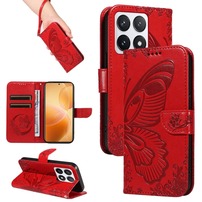 Funda de cuero para teléfono con relieve de mariposa de cola de golondrina, For Xiaomi 17 Max 5G, For Xiaomi 17T Pro 5G Global, For Xiaomi 17T 5G Global, For Xiaomi 17 Pro Max, For Xiaomi 17, For Xiaomi Poco M7 4G 169mm, For Xiaomi Poco M7 4G 171mm    ...