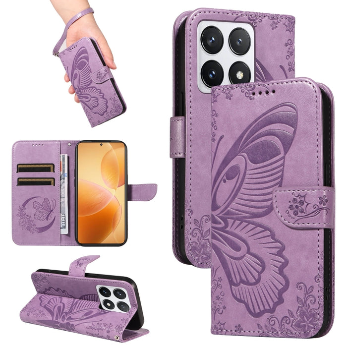 Funda de cuero para teléfono con relieve de mariposa de cola de golondrina, For Xiaomi 17 Max 5G, For Xiaomi 17T Pro 5G Global, For Xiaomi 17T 5G Global, For Xiaomi 17 Pro Max, For Xiaomi 17, For Xiaomi Poco M7 4G 169mm, For Xiaomi Poco M7 4G 171mm    ...