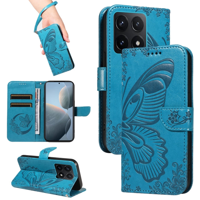 Funda de cuero para teléfono con relieve de mariposa de cola de golondrina, For Xiaomi 17 Max 5G, For Xiaomi 17T Pro 5G Global, For Xiaomi 17T 5G Global, For Xiaomi 17 Pro Max, For Xiaomi 17, For Xiaomi Poco M7 4G 169mm, For Xiaomi Poco M7 4G 171mm    ...