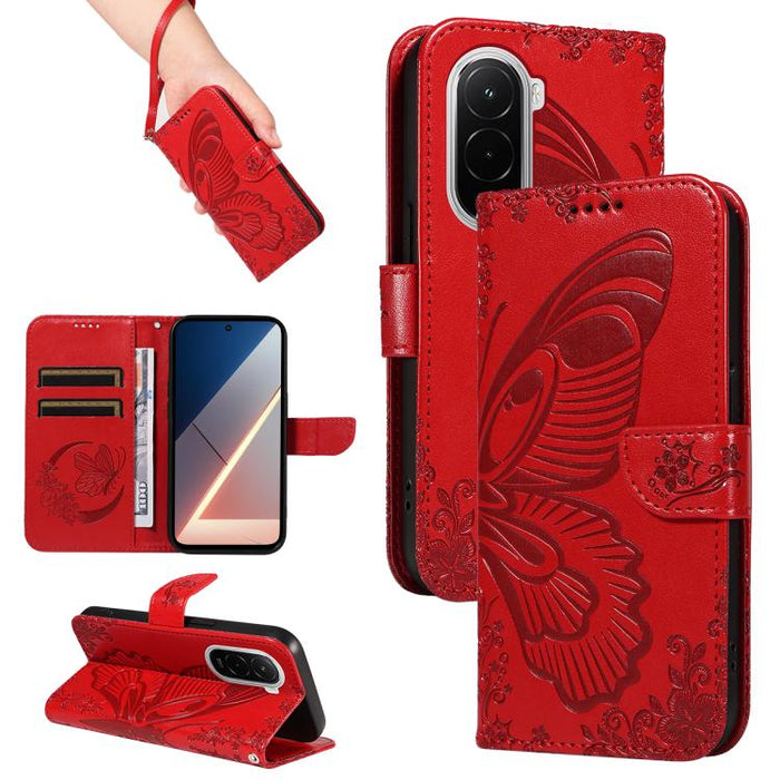 Funda de cuero para teléfono con relieve de mariposa de cola de golondrina, For Xiaomi 17 Max 5G, For Xiaomi 17T Pro 5G Global, For Xiaomi 17T 5G Global, For Xiaomi 17 Pro Max, For Xiaomi 17, For Xiaomi Poco M7 4G 169mm, For Xiaomi Poco M7 4G 171mm    ...