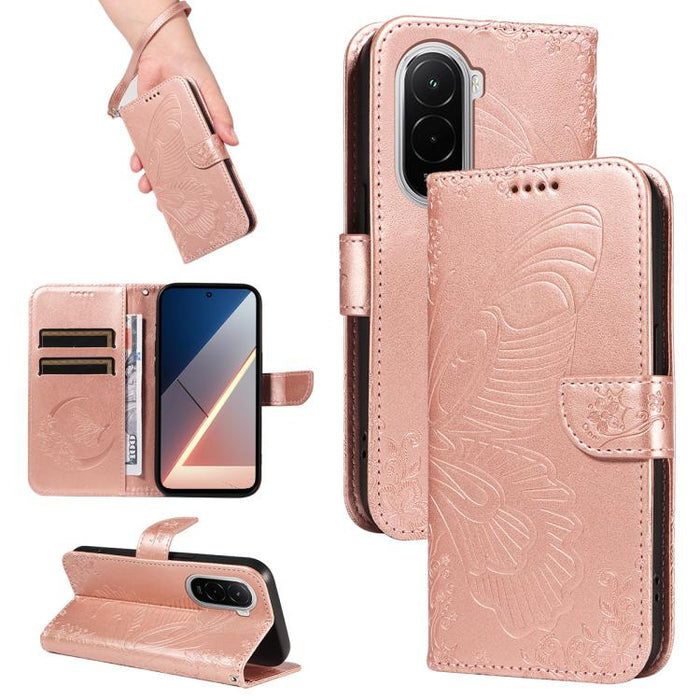Funda de cuero para teléfono con relieve de mariposa de cola de golondrina, For Xiaomi 17 Max 5G, For Xiaomi 17T Pro 5G Global, For Xiaomi 17T 5G Global, For Xiaomi 17 Pro Max, For Xiaomi 17, For Xiaomi Poco M7 4G 169mm, For Xiaomi Poco M7 4G 171mm    ...
