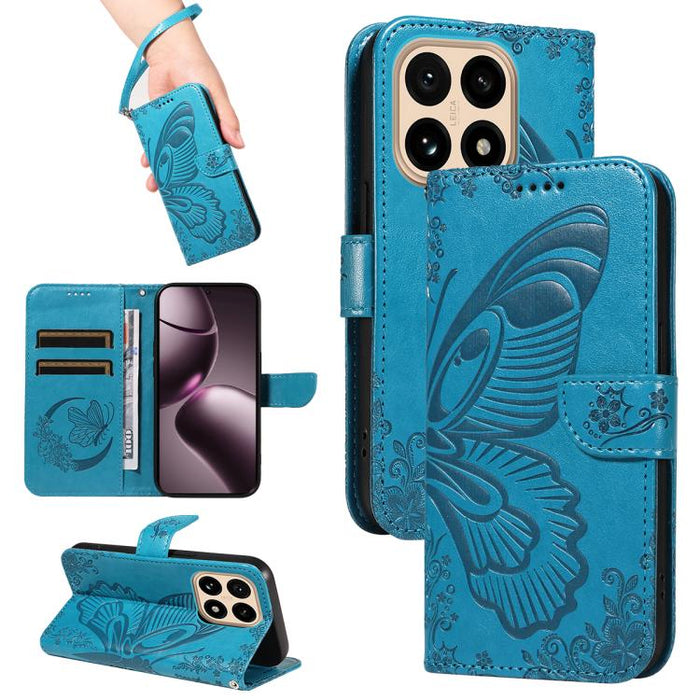 Funda de cuero para teléfono con relieve de mariposa de cola de golondrina, For Xiaomi 17 Max 5G, For Xiaomi 17T Pro 5G Global, For Xiaomi 17T 5G Global, For Xiaomi 17 Pro Max, For Xiaomi 17, For Xiaomi Poco M7 4G 169mm, For Xiaomi Poco M7 4G 171mm    ...