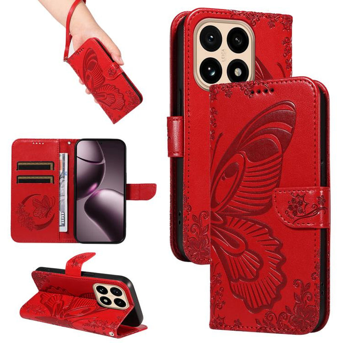 Funda de cuero para teléfono con relieve de mariposa de cola de golondrina, For Xiaomi 17 Max 5G, For Xiaomi 17T Pro 5G Global, For Xiaomi 17T 5G Global, For Xiaomi 17 Pro Max, For Xiaomi 17, For Xiaomi Poco M7 4G 169mm, For Xiaomi Poco M7 4G 171mm    ...
