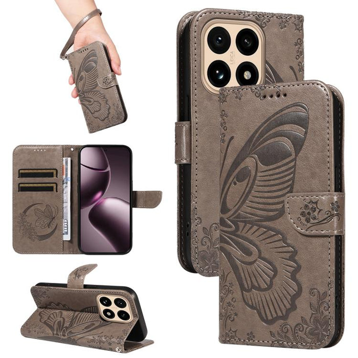 Funda de cuero para teléfono con relieve de mariposa de cola de golondrina, For Xiaomi 17 Max 5G, For Xiaomi 17T Pro 5G Global, For Xiaomi 17T 5G Global, For Xiaomi 17 Pro Max, For Xiaomi 17, For Xiaomi Poco M7 4G 169mm, For Xiaomi Poco M7 4G 171mm    ...