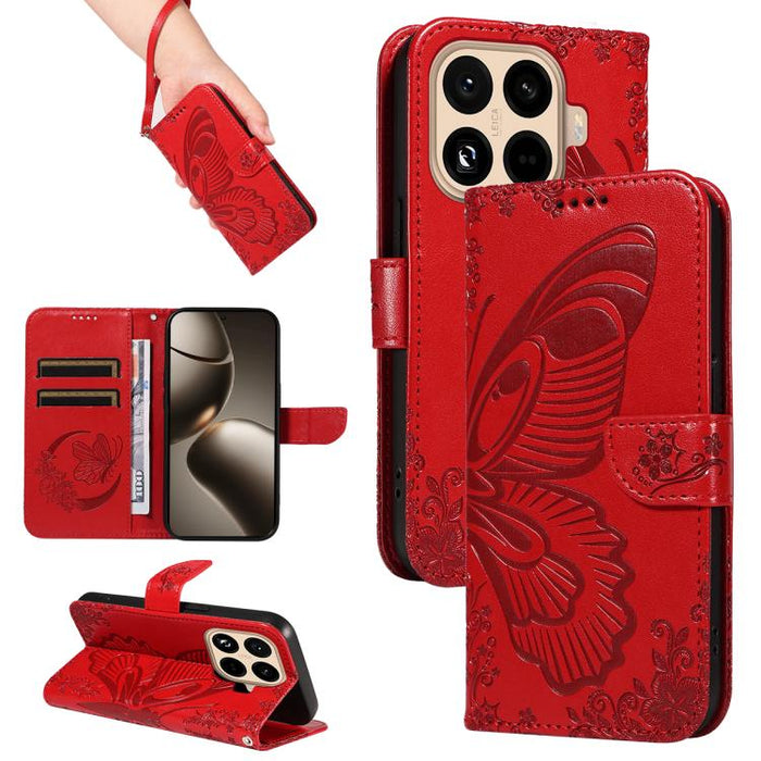 Funda de cuero para teléfono con relieve de mariposa de cola de golondrina, For Xiaomi 17 Max 5G, For Xiaomi 17T Pro 5G Global, For Xiaomi 17T 5G Global, For Xiaomi 17 Pro Max, For Xiaomi 17, For Xiaomi Poco M7 4G 169mm, For Xiaomi Poco M7 4G 171mm    ...