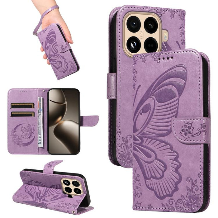 Funda de cuero para teléfono con relieve de mariposa de cola de golondrina, For Xiaomi 17 Max 5G, For Xiaomi 17T Pro 5G Global, For Xiaomi 17T 5G Global, For Xiaomi 17 Pro Max, For Xiaomi 17, For Xiaomi Poco M7 4G 169mm, For Xiaomi Poco M7 4G 171mm    ...