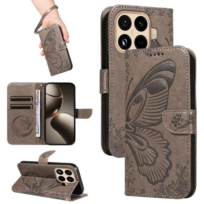 Funda de cuero para teléfono con relieve de mariposa de cola de golondrina, For Xiaomi 17 Max 5G, For Xiaomi 17T Pro 5G Global, For Xiaomi 17T 5G Global, For Xiaomi 17 Pro Max, For Xiaomi 17, For Xiaomi Poco M7 4G 169mm, For Xiaomi Poco M7 4G 171mm    ...