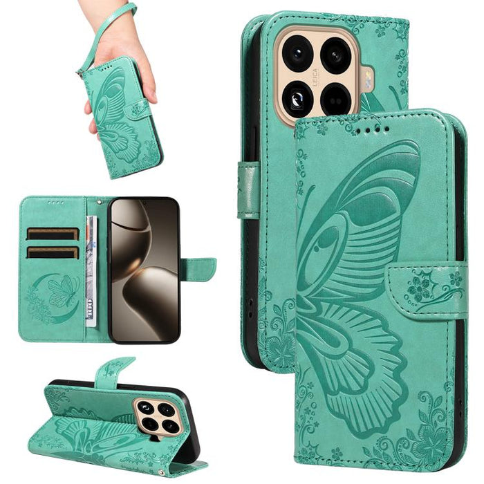 Funda de cuero para teléfono con relieve de mariposa de cola de golondrina, For Xiaomi 17 Max 5G, For Xiaomi 17T Pro 5G Global, For Xiaomi 17T 5G Global, For Xiaomi 17 Pro Max, For Xiaomi 17, For Xiaomi Poco M7 4G 169mm, For Xiaomi Poco M7 4G 171mm    ...
