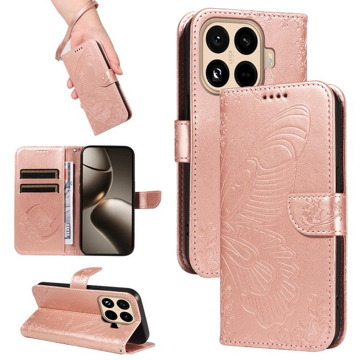 Funda de cuero para teléfono con relieve de mariposa de cola de golondrina, For Xiaomi 17 Max 5G, For Xiaomi 17T Pro 5G Global, For Xiaomi 17T 5G Global, For Xiaomi 17 Pro Max, For Xiaomi 17, For Xiaomi Poco M7 4G 169mm, For Xiaomi Poco M7 4G 171mm    ...