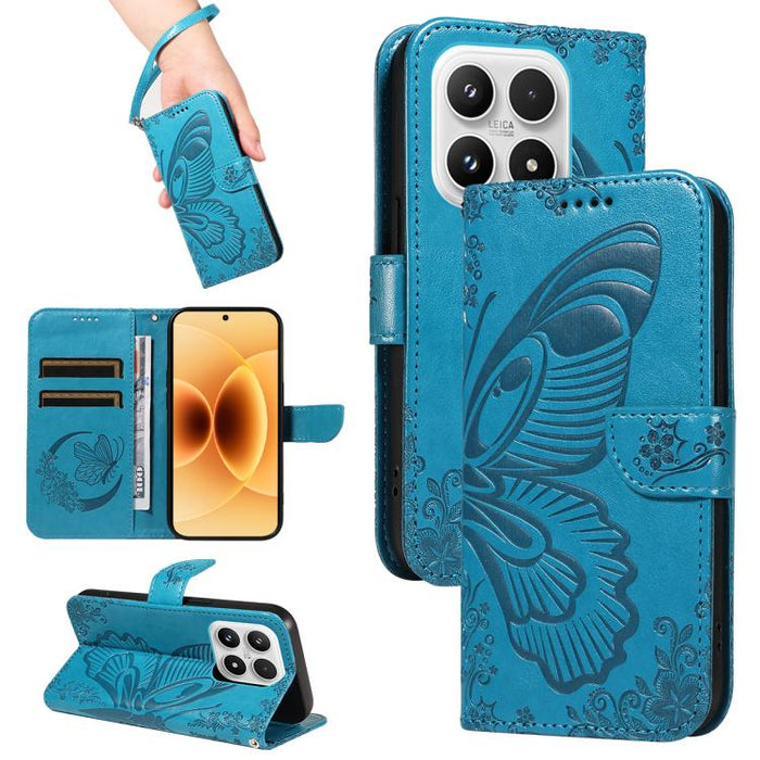 Funda de cuero para teléfono con relieve de mariposa de cola de golondrina, For Xiaomi 17 Max 5G, For Xiaomi 17T Pro 5G Global, For Xiaomi 17T 5G Global, For Xiaomi 17 Pro Max, For Xiaomi 17, For Xiaomi Poco M7 4G 169mm, For Xiaomi Poco M7 4G 171mm    ...