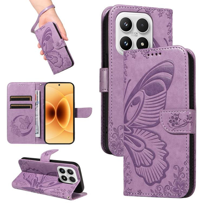 Funda de cuero para teléfono con relieve de mariposa de cola de golondrina, For Xiaomi 17 Max 5G, For Xiaomi 17T Pro 5G Global, For Xiaomi 17T 5G Global, For Xiaomi 17 Pro Max, For Xiaomi 17, For Xiaomi Poco M7 4G 169mm, For Xiaomi Poco M7 4G 171mm    ...