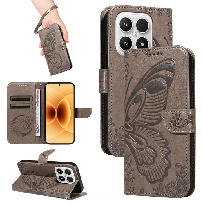 Funda de cuero para teléfono con relieve de mariposa de cola de golondrina, For Xiaomi 17 Max 5G, For Xiaomi 17T Pro 5G Global, For Xiaomi 17T 5G Global, For Xiaomi 17 Pro Max, For Xiaomi 17, For Xiaomi Poco M7 4G 169mm, For Xiaomi Poco M7 4G 171mm    ...