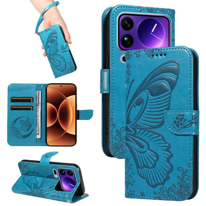 Funda de cuero para teléfono con relieve de mariposa de cola de golondrina, For Xiaomi 17 Max 5G, For Xiaomi 17T Pro 5G Global, For Xiaomi 17T 5G Global, For Xiaomi 17 Pro Max, For Xiaomi 17, For Xiaomi Poco M7 4G 169mm, For Xiaomi Poco M7 4G 171mm    ...