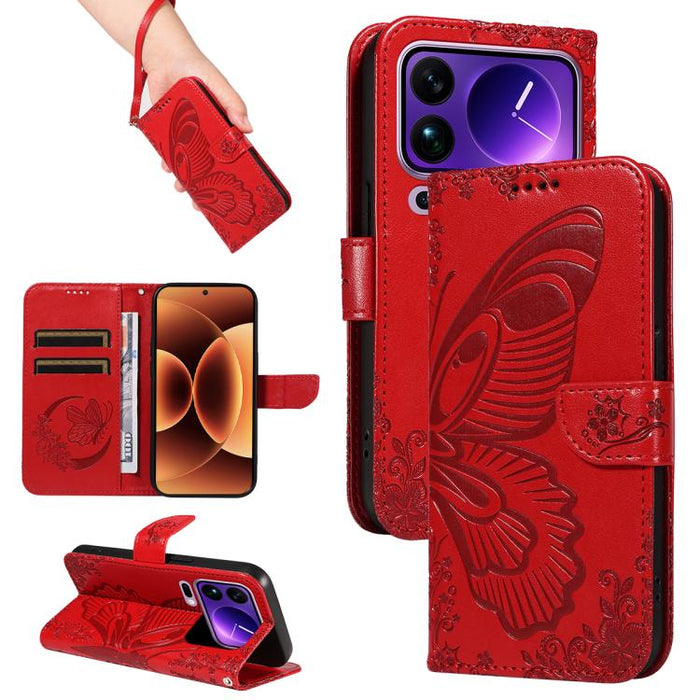 Funda de cuero para teléfono con relieve de mariposa de cola de golondrina, For Xiaomi 17 Max 5G, For Xiaomi 17T Pro 5G Global, For Xiaomi 17T 5G Global, For Xiaomi 17 Pro Max, For Xiaomi 17, For Xiaomi Poco M7 4G 169mm, For Xiaomi Poco M7 4G 171mm    ...