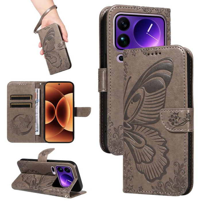 Funda de cuero para teléfono con relieve de mariposa de cola de golondrina, For Xiaomi 17 Max 5G, For Xiaomi 17T Pro 5G Global, For Xiaomi 17T 5G Global, For Xiaomi 17 Pro Max, For Xiaomi 17, For Xiaomi Poco M7 4G 169mm, For Xiaomi Poco M7 4G 171mm    ...