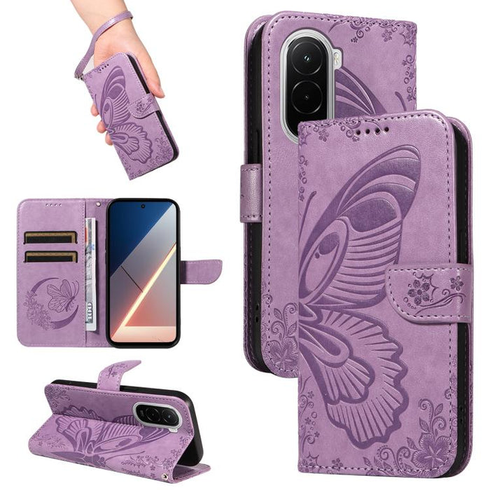 Funda de cuero para teléfono con relieve de mariposa de cola de golondrina, For Xiaomi 17 Max 5G, For Xiaomi 17T Pro 5G Global, For Xiaomi 17T 5G Global, For Xiaomi 17 Pro Max, For Xiaomi 17, For Xiaomi Poco M7 4G 169mm, For Xiaomi Poco M7 4G 171mm    ...